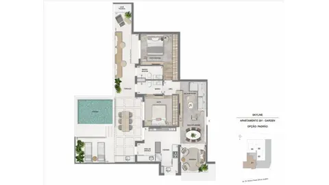 Apartamento com 2 quartos de 160,15m² à venda no Skyline - foto 4