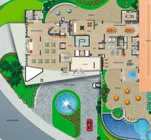 Planta área comum Apartamento 4 Quartos, com 2 vagas, à venda por R1.480.000,00 no Edifício Parc Belle Vue Vila da Serra Nova Lima