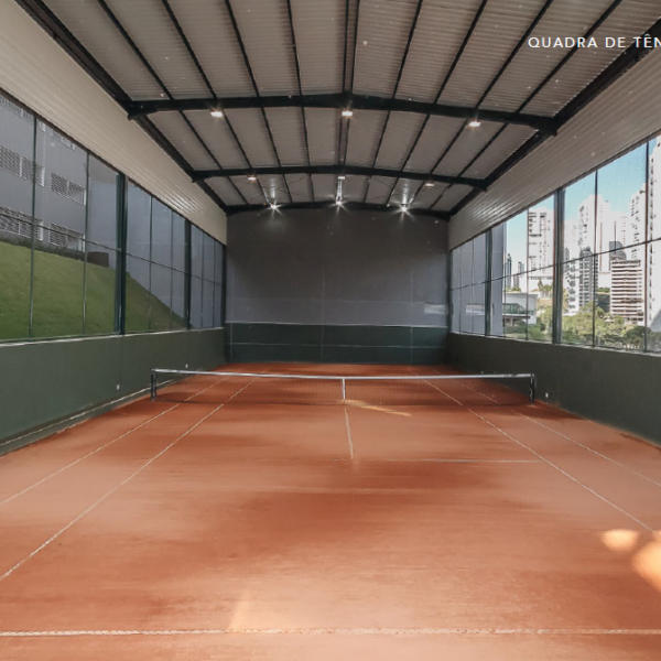 Quadra de tênis de saibro coberta Edifício Blue Tower, Vila da Serra, Nova Lima - MG