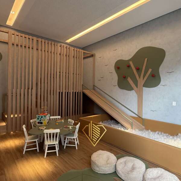 Espaço kids coberto Apartamento de 3 Quartos Mobiliado para Alugar no Luar Vale do Sereno