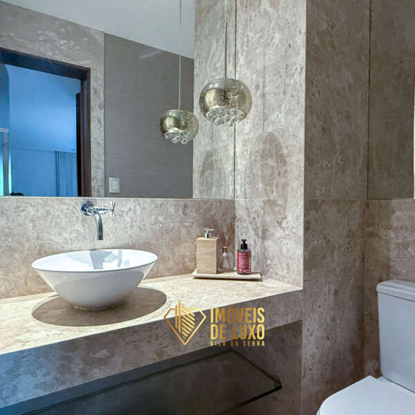 Lavabo Apartamento mobiliado à venda no Grand Líder Olympus, Vila da Serra, Nova Lima