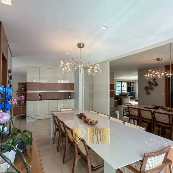 Sala de Jantar decorada Apartamento mobiliado à venda no Grand Líder Olympus, Vila da Serra, Nova Lima