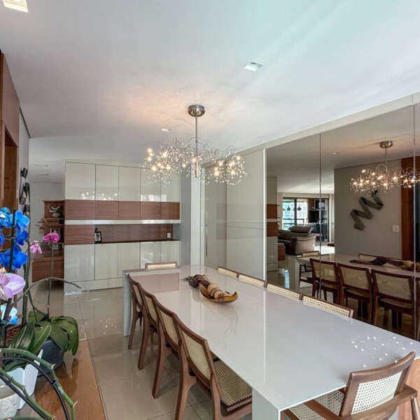 Sala de Jantar decorada Apartamento mobiliado à venda no Grand Líder Olympus, Vila da Serra, Nova Lima