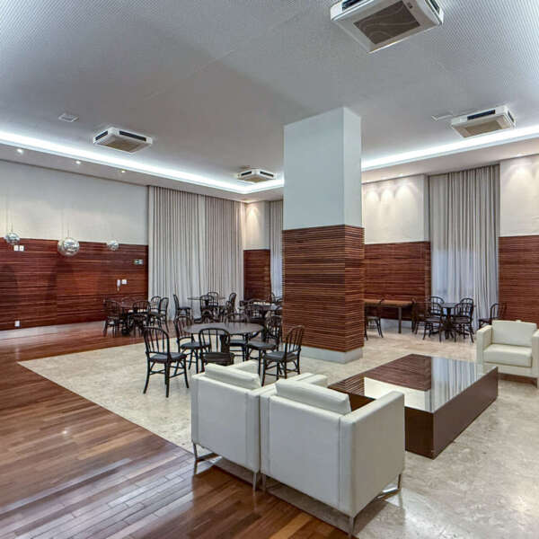 Salão de festas Apartamento mobiliado no Olympus Vila da Serra para alugar