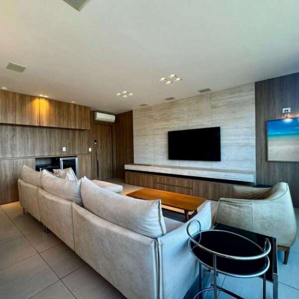 Sala de tv Apartamento mobiliado 3 quartos para alugar no Vila da Serra