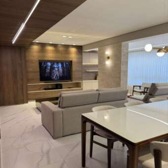 Sala mobiliada Apartamento mobiliado de 3 suítes para alugar no Vila da Serra Prime House