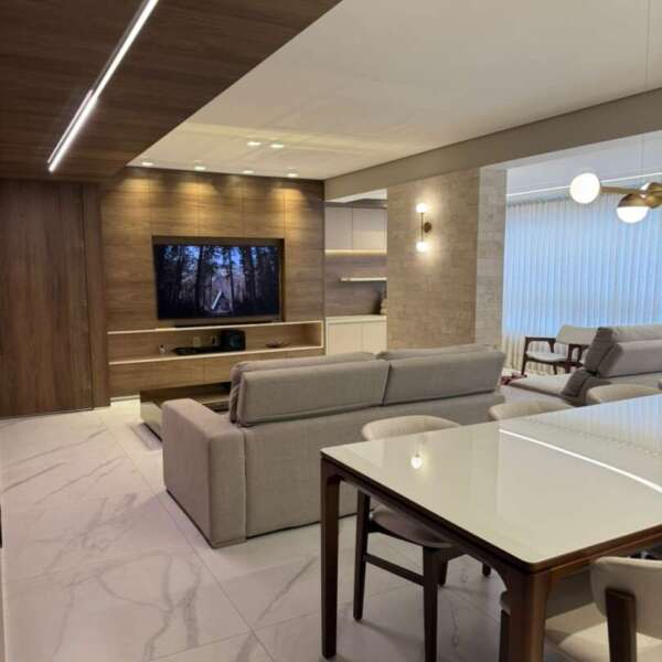 Sala mobiliada Apartamento mobiliado de 3 suítes para alugar no Vila da Serra Prime House