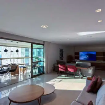 Sala ampla Apartamento mobiliado no Olympus Vila da Serra para alugar